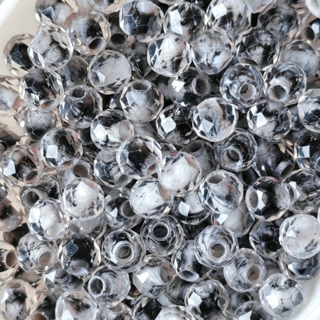 4mm Chinese Ink Wash Faceted Crystal Beads