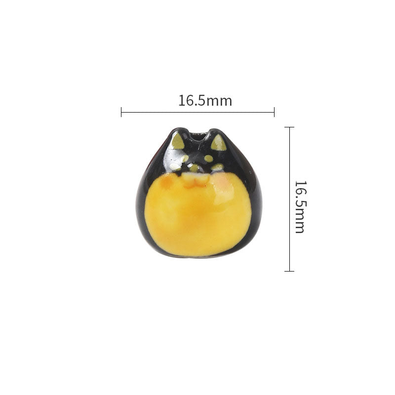 Cute Ceramic 16.5mm Hand-Painted Animal Charms