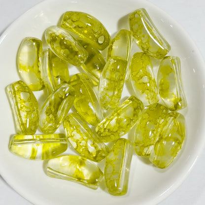 20mm Curved Glass Tube Spacer Beads