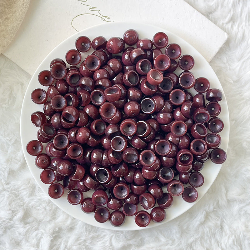 Natural Bodhi Root Beads for Jewelry Making, 13mm Pastel Pastel Bowl-Shaped Spacer Beads