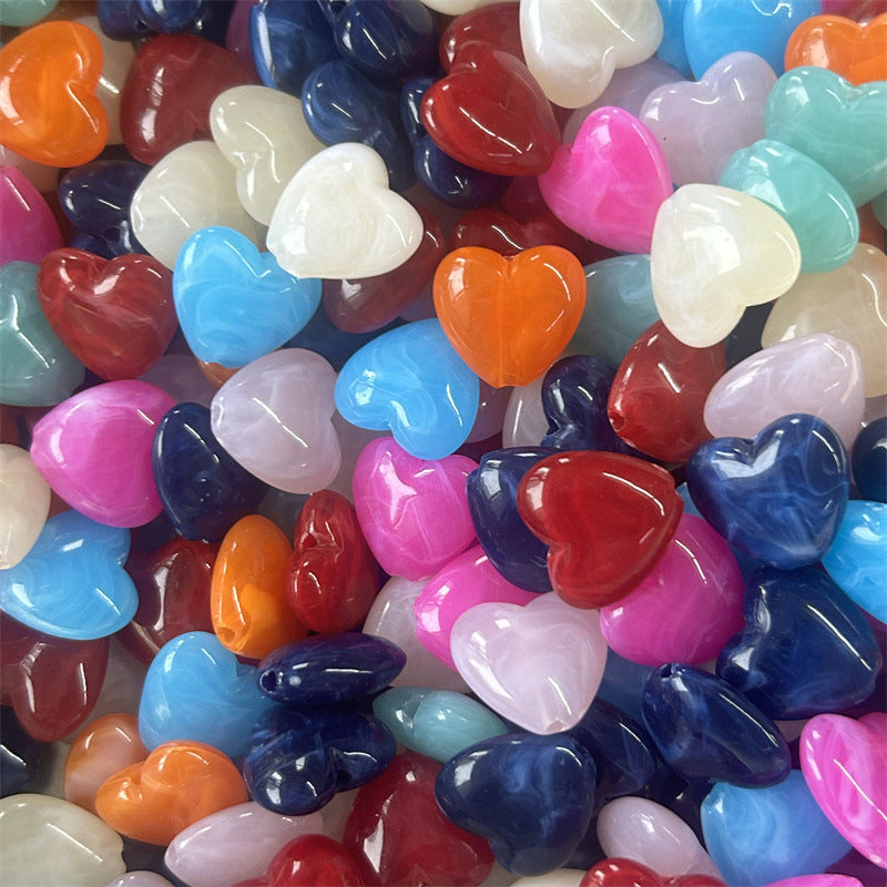 Aesthetic Chunky Heart Beads Bulk