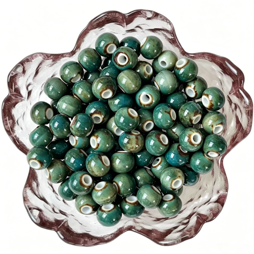 Glossy Crackle Porcelain Beads for DIY Jewelry