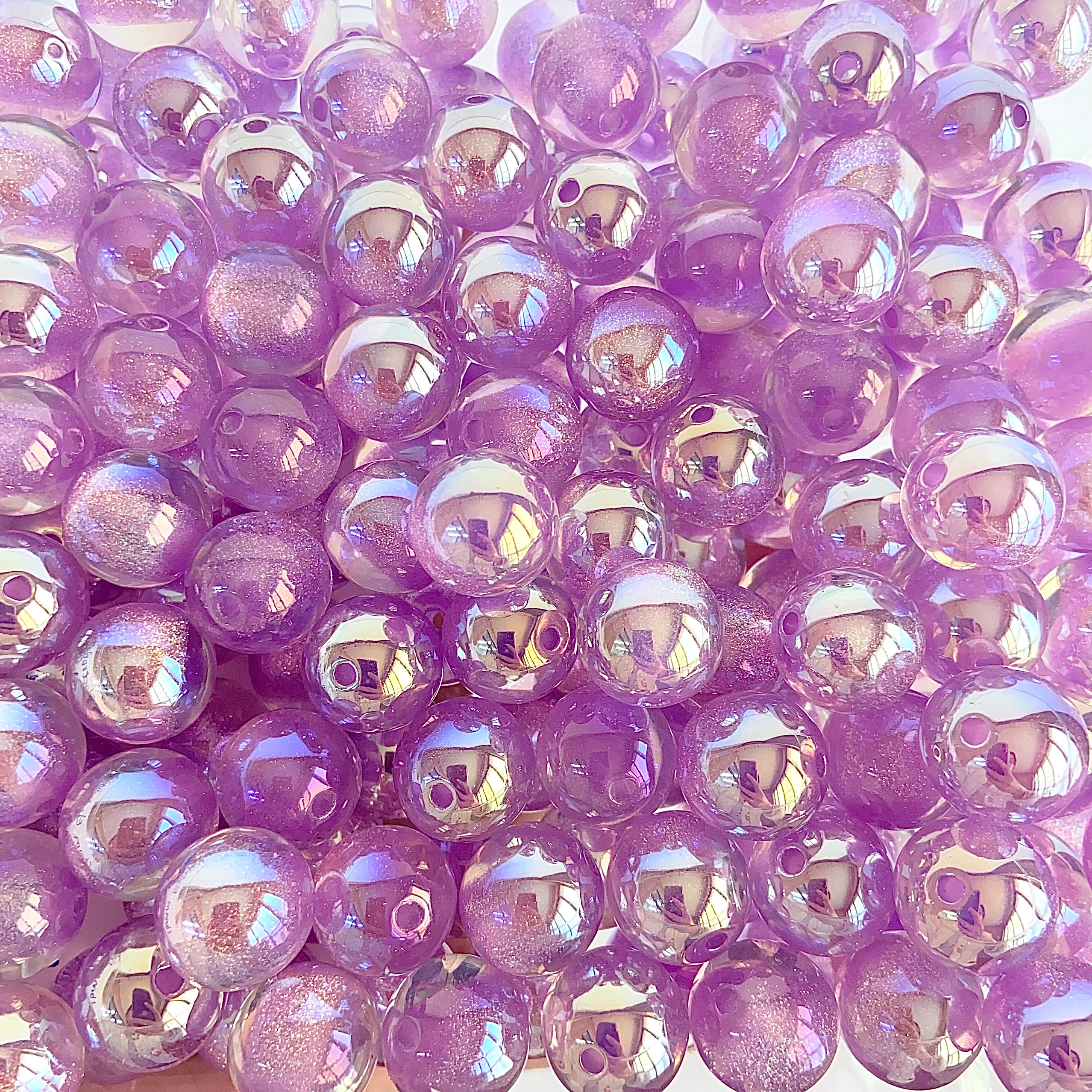 【New】16mm Electroplated Resin Beads