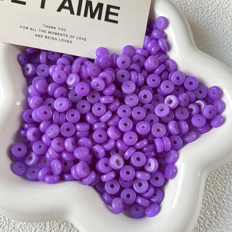 Natural Bodhi Root Spacer Beads (7x3mm) - Colorful Wheel Round Beads