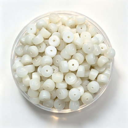 Garlic Bodhi Root Loose Beads | 10mm Natural Ivory-Sheen Retro Beads