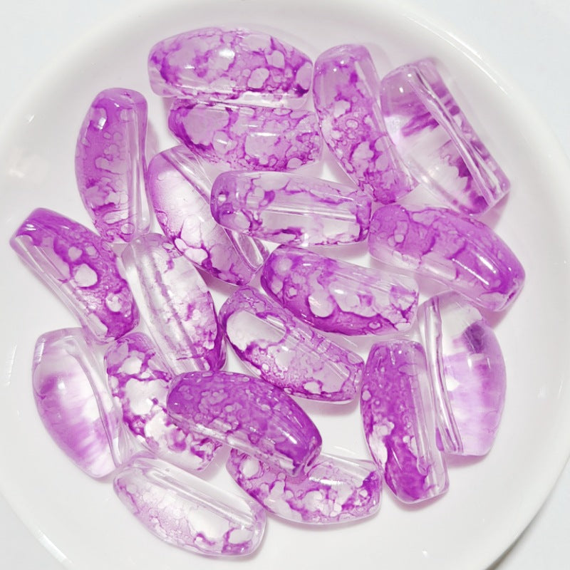 Curved Glass Tube Spacer Beads - 20mm Retro Beading Accessories