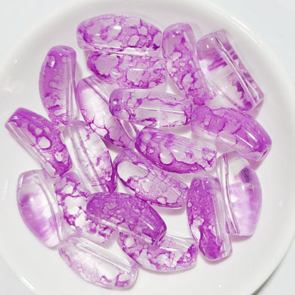 20mm Curved Glass Tube Spacer Beads
