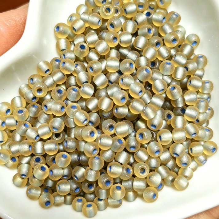 4.0mm Premium Frosted Gold Lined Glass Seed Beads