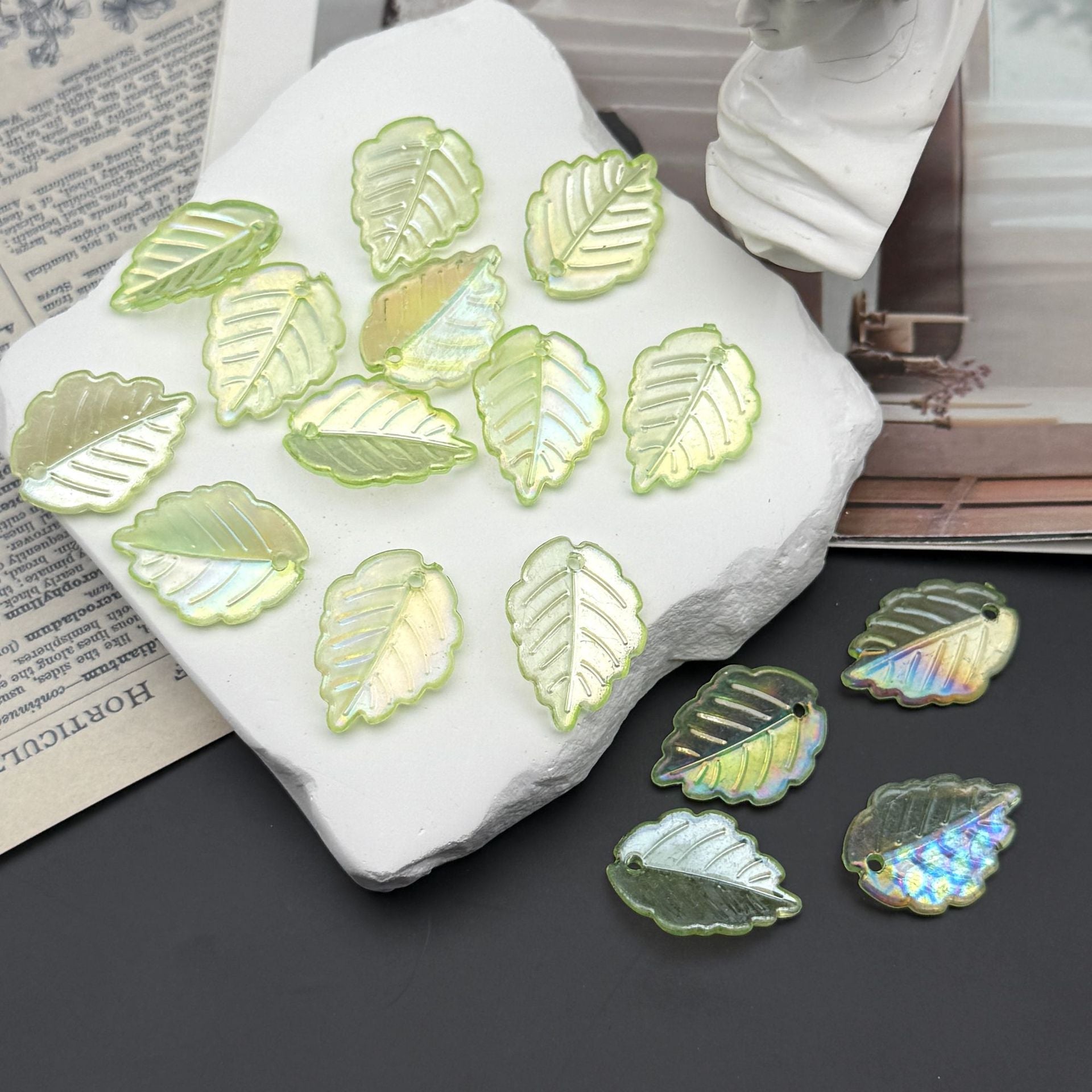 DIY Floral &amp; Leaf Acrylic Pearl Beads Collection - Botanical Clover, Rose, Leaf, Berry Beads
