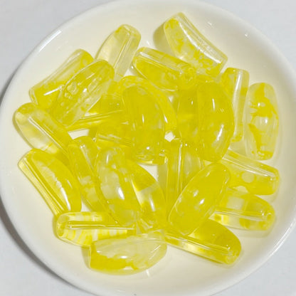 20mm Curved Glass Tube Spacer Beads