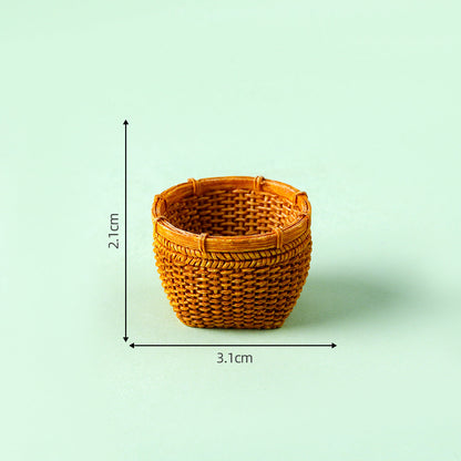 Mini miniature Faux Woven Bamboo Baskets for Crafts