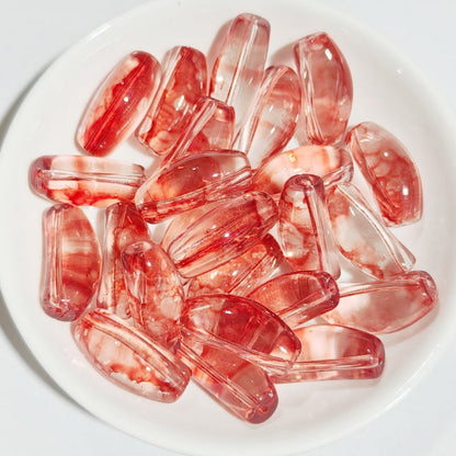 20mm Curved Glass Tube Spacer Beads