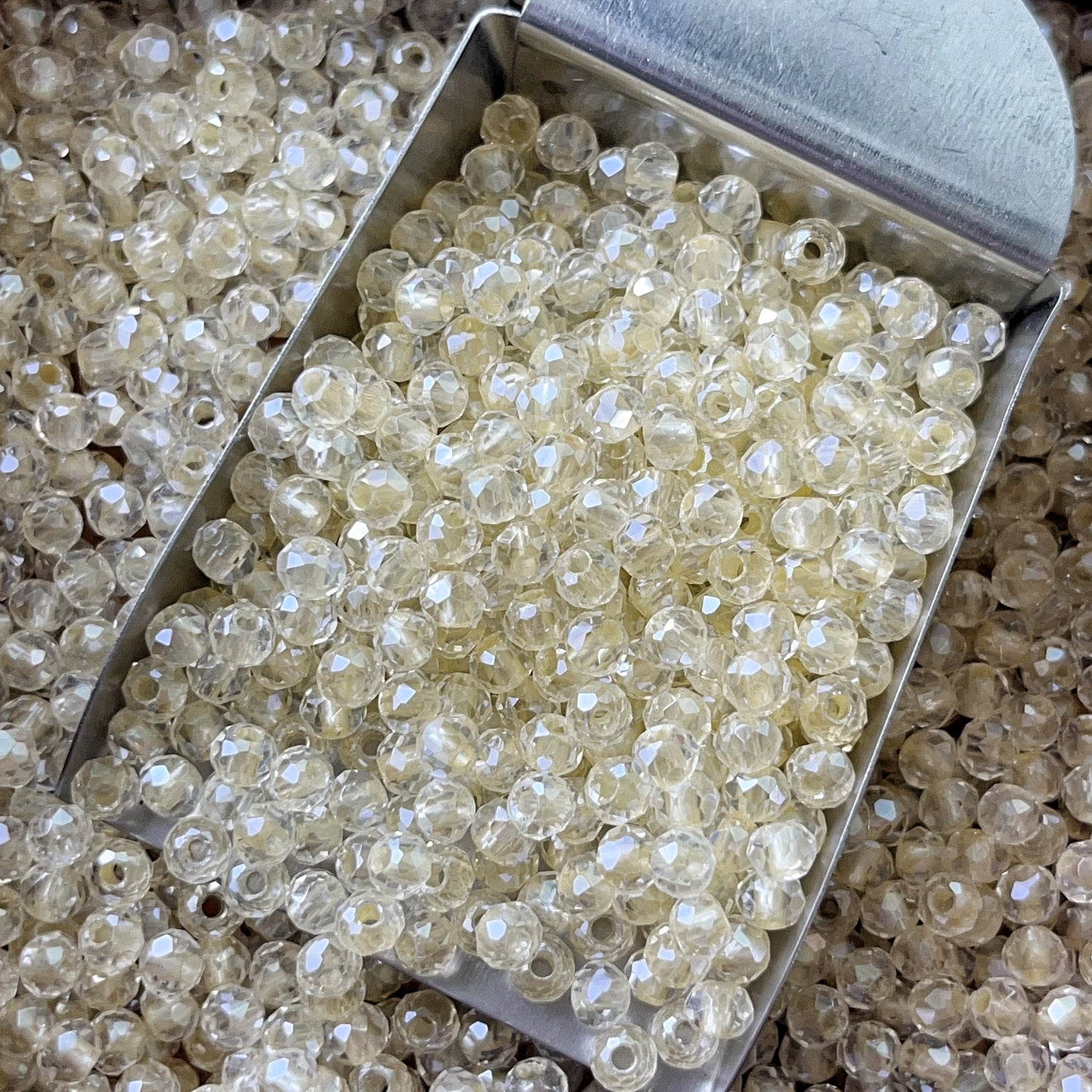 4mm Faceted Glass Beads for Jewelry Making | Loose Seed Beads Craft Supplies for DIY Bracelets, Necklaces &amp; Bead Weaving