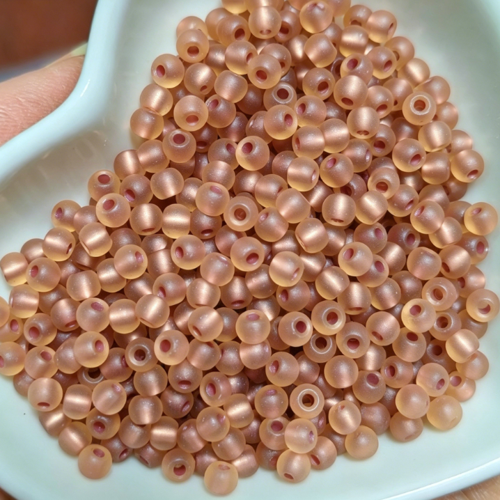 4.0mm Premium Frosted Gold Lined Glass Seed Beads