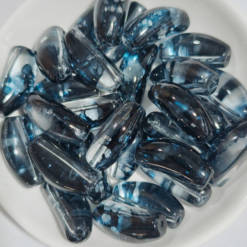 20mm Curved Glass Tube Spacer Beads