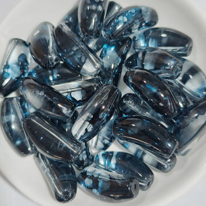 20mm Curved Glass Tube Spacer Beads