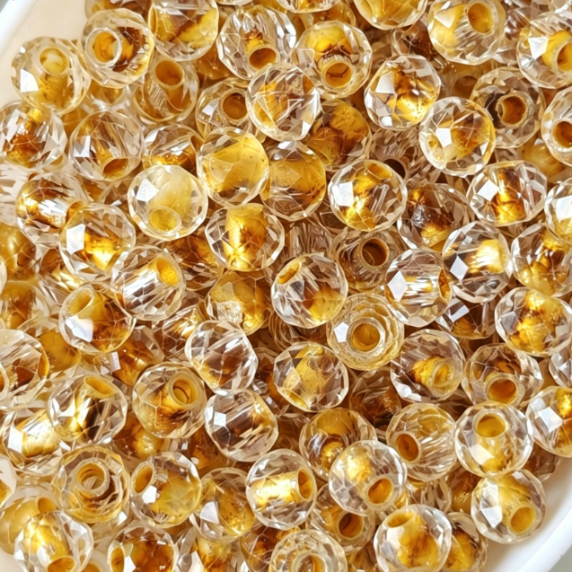 4mm Chinese Ink Wash Faceted Crystal Beads