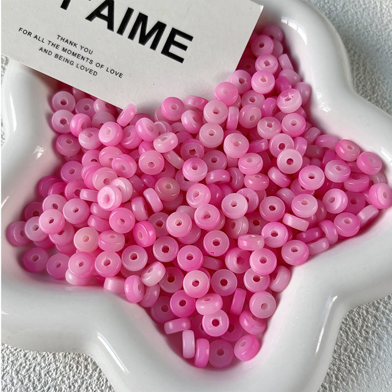 Natural Bodhi Root Spacer Beads (7x3mm) - Colorful Wheel Round Beads