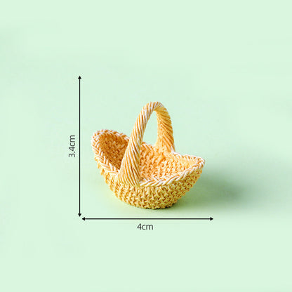Mini miniature Faux Woven Bamboo Baskets for Crafts