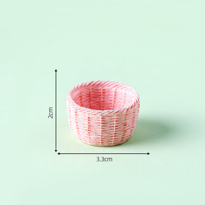 Mini miniature Faux Woven Bamboo Baskets for Crafts