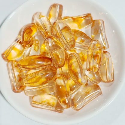 20mm Curved Glass Tube Spacer Beads