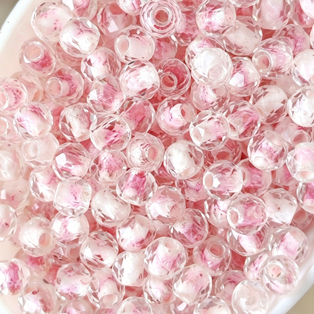 4mm Chinese Ink Wash Faceted Crystal Beads