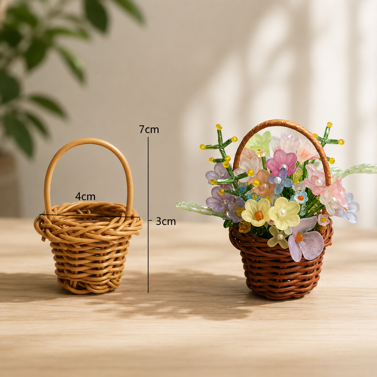 Tiny Rattan Flower Baskets