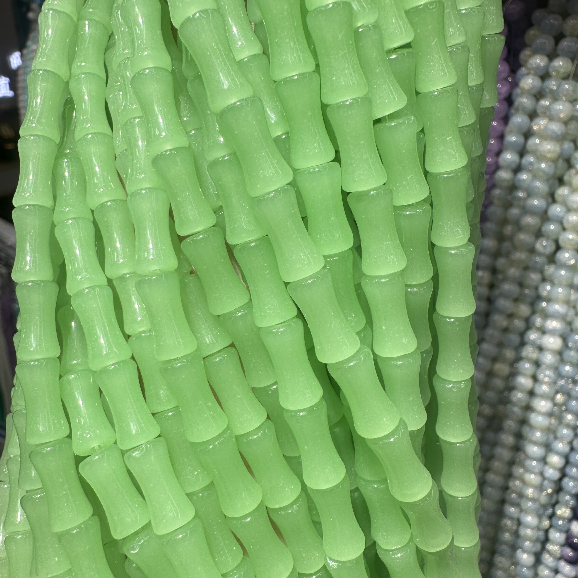 Handmade Lampwork Bamboo Joint Glass Beads for DIY Jewelry