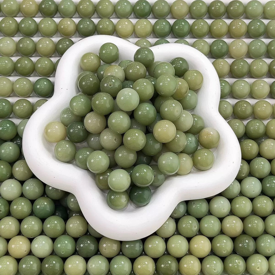 【New】15mm Round Green Grape Bodhi Bead