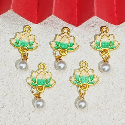 【NEW】Jewelry Accessories SandGold Lotus Charms
