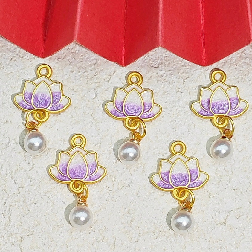 【NEW】Jewelry Accessories SandGold Lotus Charms