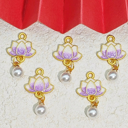 【NEW】Jewelry Accessories SandGold Lotus Charms
