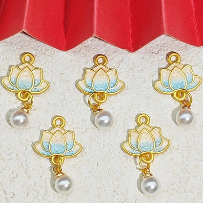 【NEW】Jewelry Accessories SandGold Lotus Charms