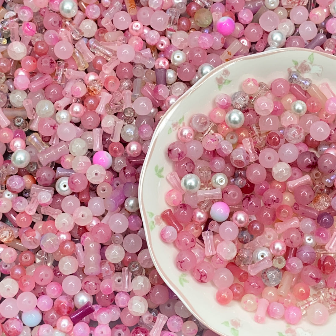 【NEW】Pink Mix Glass Beads