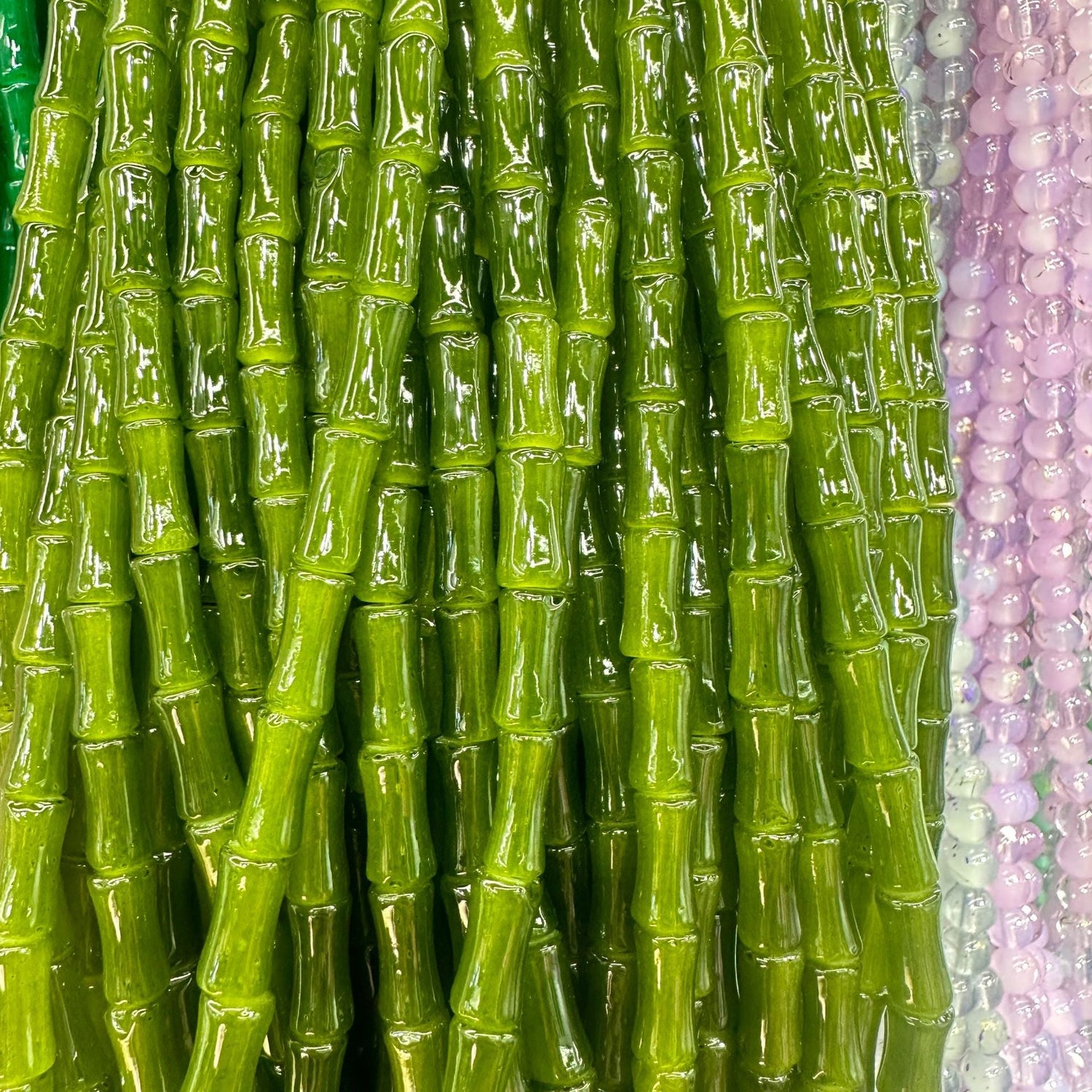Handmade Lampwork Bamboo Joint Glass Beads for DIY Jewelry