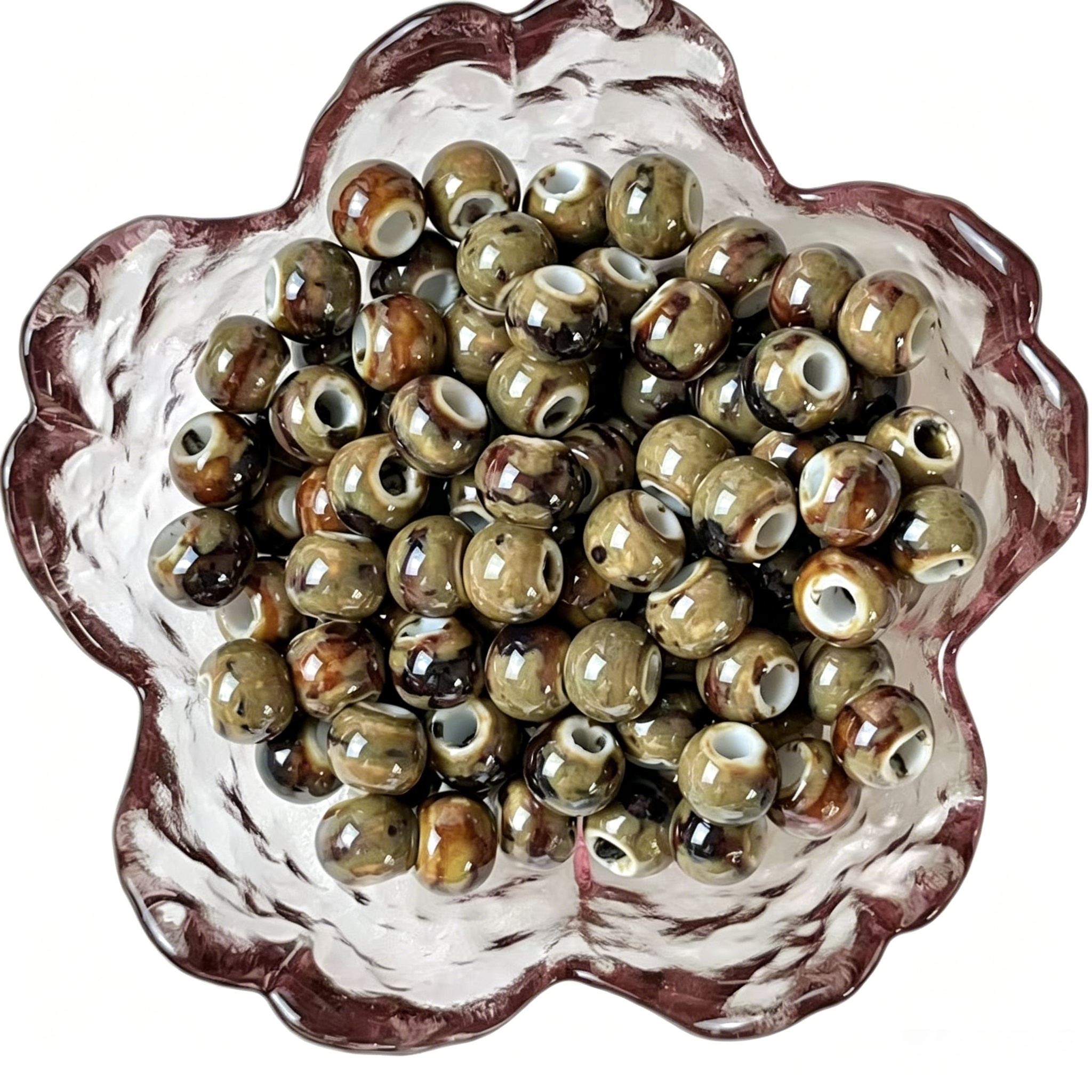 Glossy Crackle Porcelain Beads for DIY Jewelry